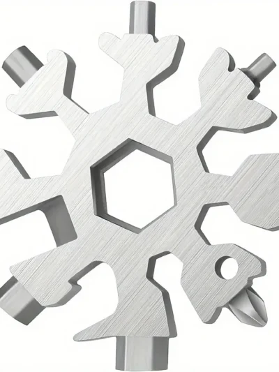 1 Snowflake Multifunctional Tool, Stainless Steel Bottle Opener, Screwdriver Wrench, Essential Christmas Camping Artifact