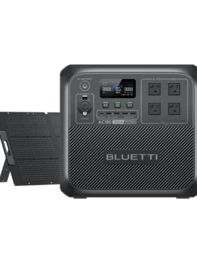 [US Plug]BLUETTI Solar Generator AC180 with 200W Solar Panel, 1152Wh/1800W Power Station, For Camping, Off-grid, Power Outage