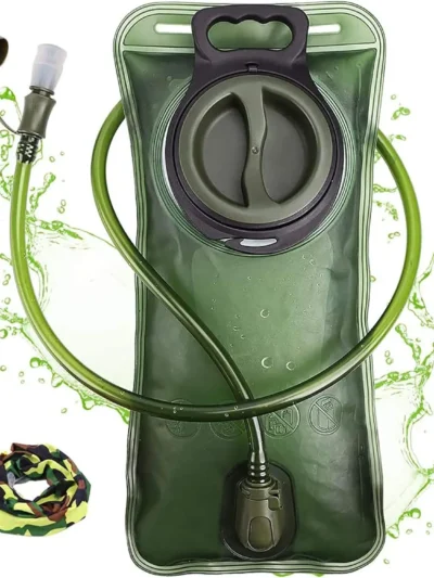 Hydration Bladder 2L Water Bladder for Hiking Backpack Leak Proof Water Reservoir Storage Bag Military Green 2 Liter