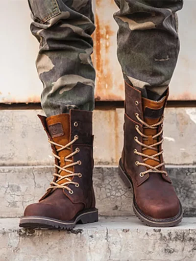 Hiking shoes Men waterproof hunting Boots Tactical Desert Combat Ankle Boots trekking shoes Women Work Leather Walking Sneakers