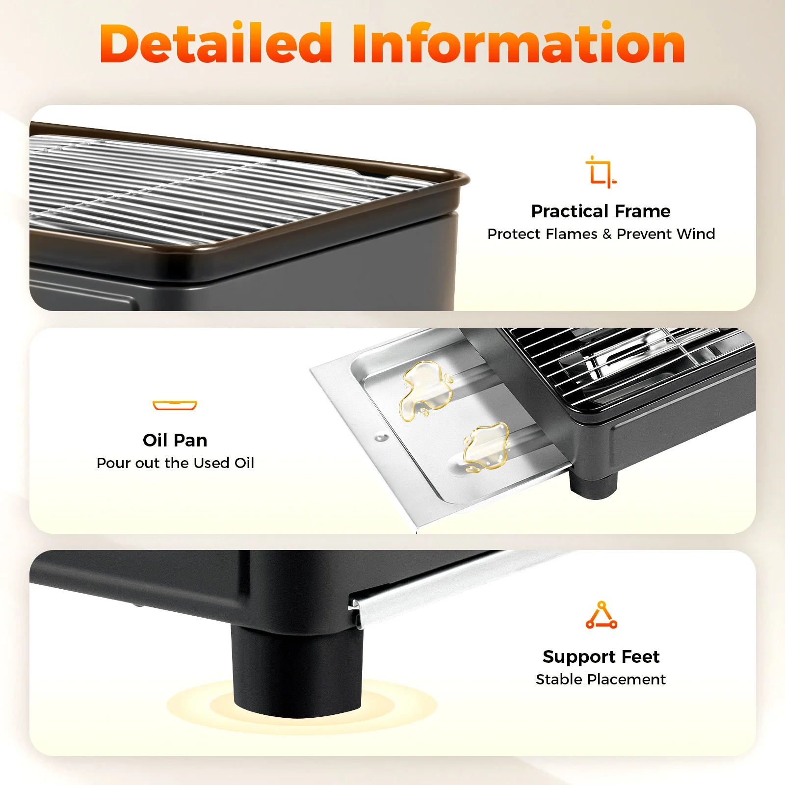 Portable Butane Gas Grill Stove Dual Inlets Adjustable Firepower with Carrying Case Grill Net for Camping Outdoor Use - Image 5
