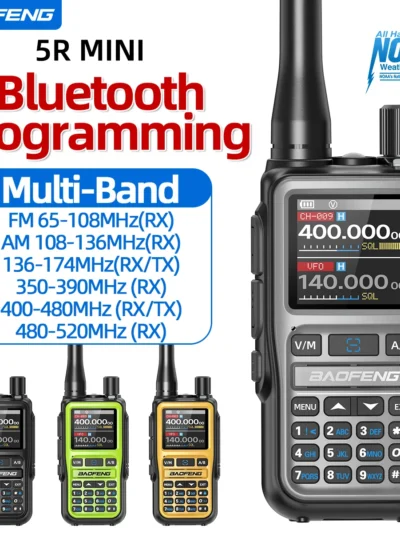 4PACK BAOFENG UV-5R MINI Walkie Talkie Bluetooth Programming Ham Two Way Radio Handheld Long Range Type-C Dual PTT Multi Band