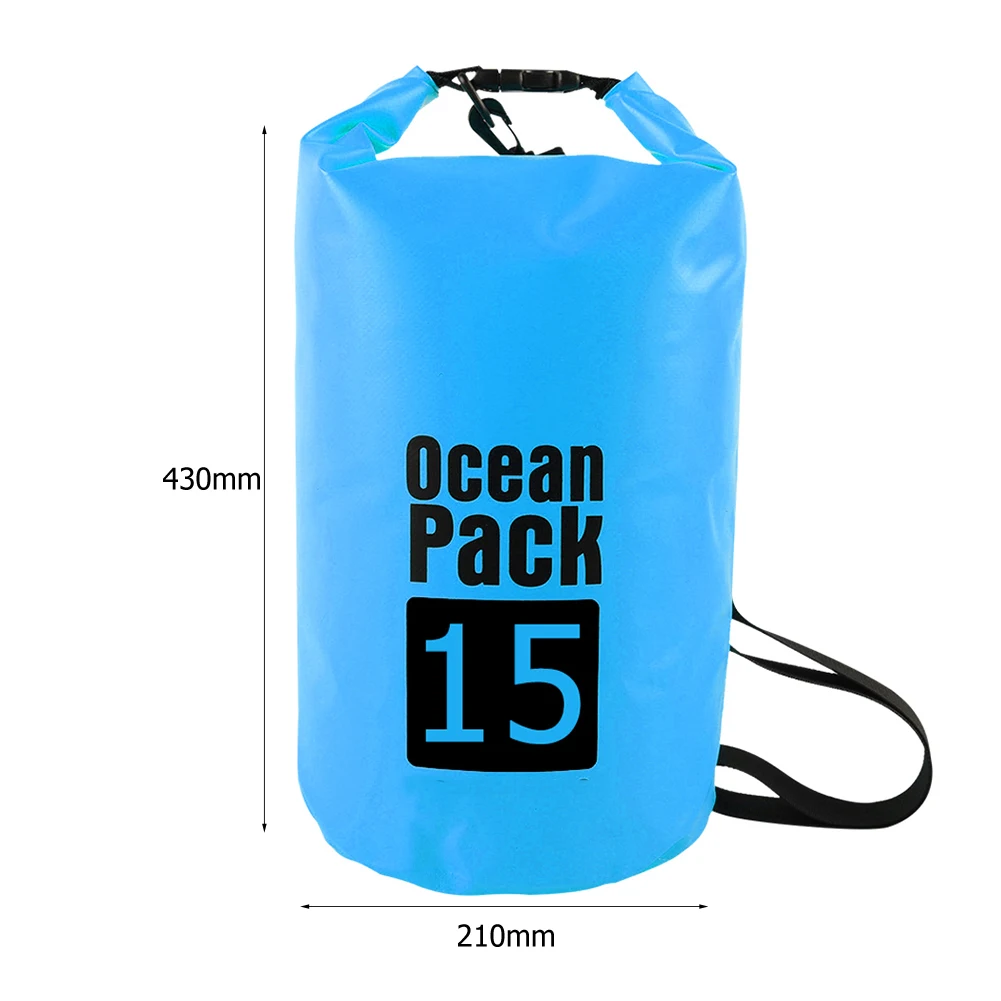 15-2L Swimming Waterproof Dry Bag Outdoor Floating Trekking Beach Backpack PVC Thickened Double-Layer Fabric IPX6 Waterproof Bag - Image 28