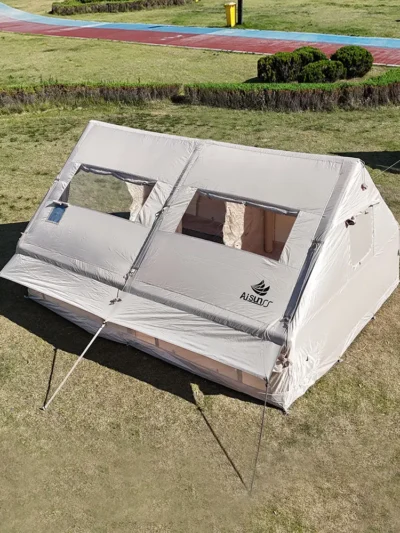 Camping Inflatable Tent for Family, PVC Skylight Air Tube, Camp Base Tents, 12 Square Meters, Large Space, 6-8 Person