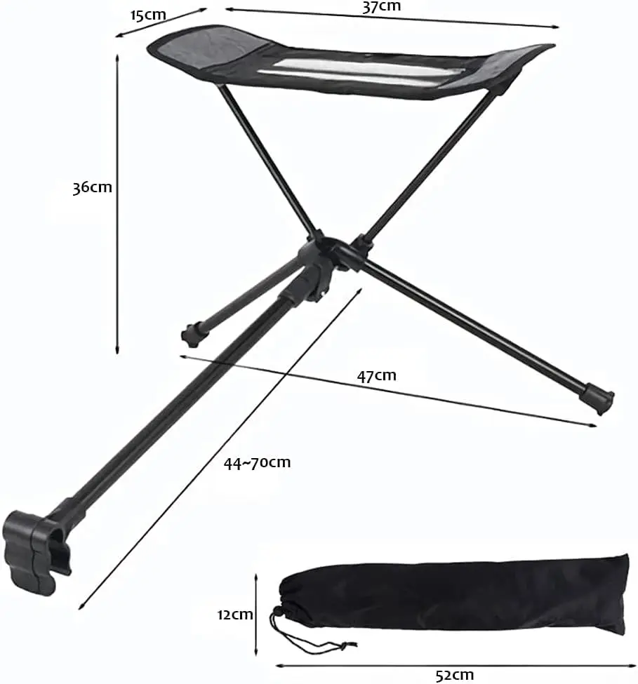 Portable Folding Retractable Footrest Leg Rest Camping Chair Kit for Hiking Fishing Picnic Reclining Beach Chairs Swing Chair - Image 6