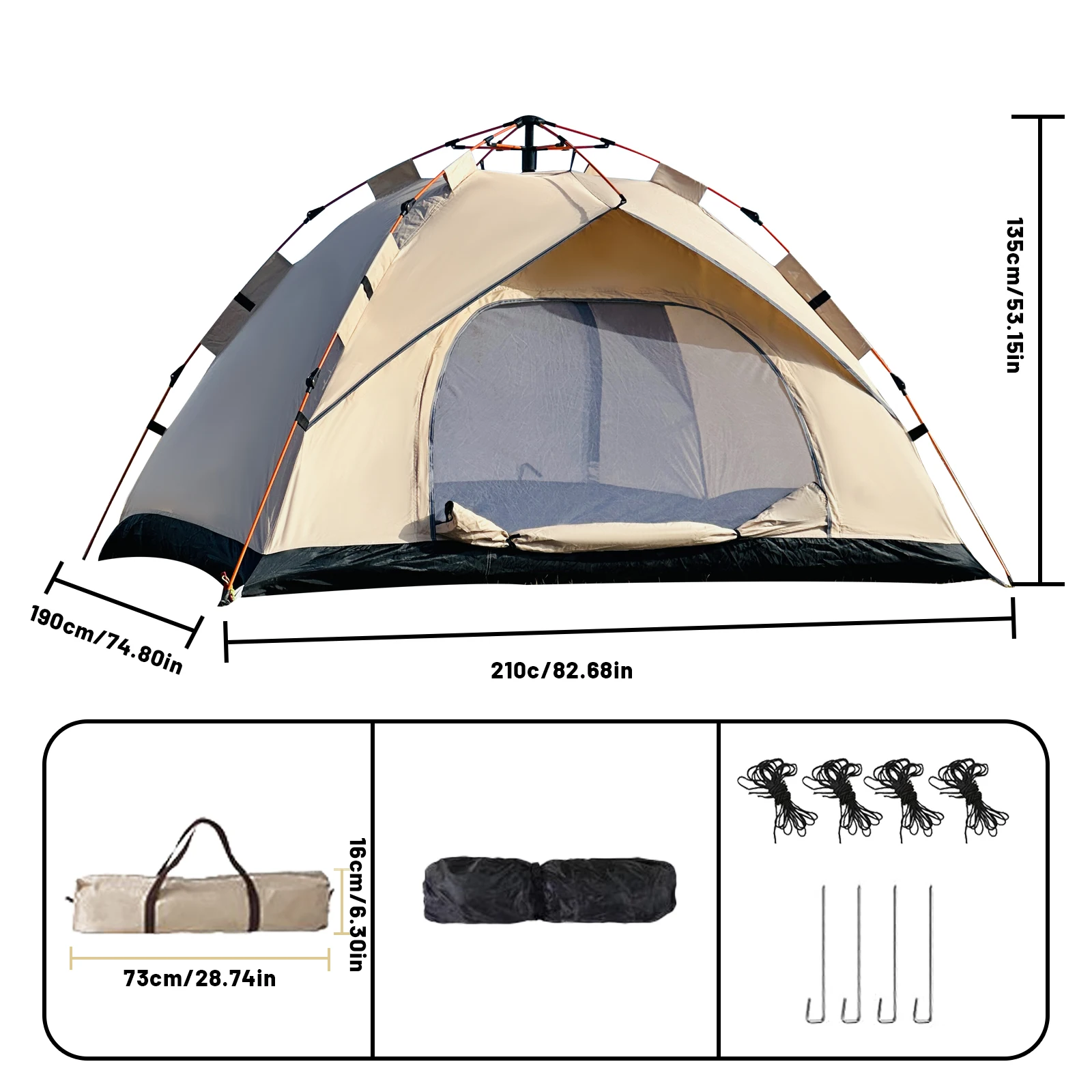 2-4 Person Camping Windproof Tents, Easy To Set Up, lightweight Camping Tent,Carpa,Suitable For Family Travel, Outdoor Camping - Image 7