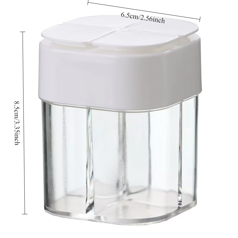 1pc Outdoor Bbq 4-In-1 Transparent Seasoning Box With Lid Pp Harmless Material Travel Camp Seal Storage Box Home Kitchen Storage - Image 2