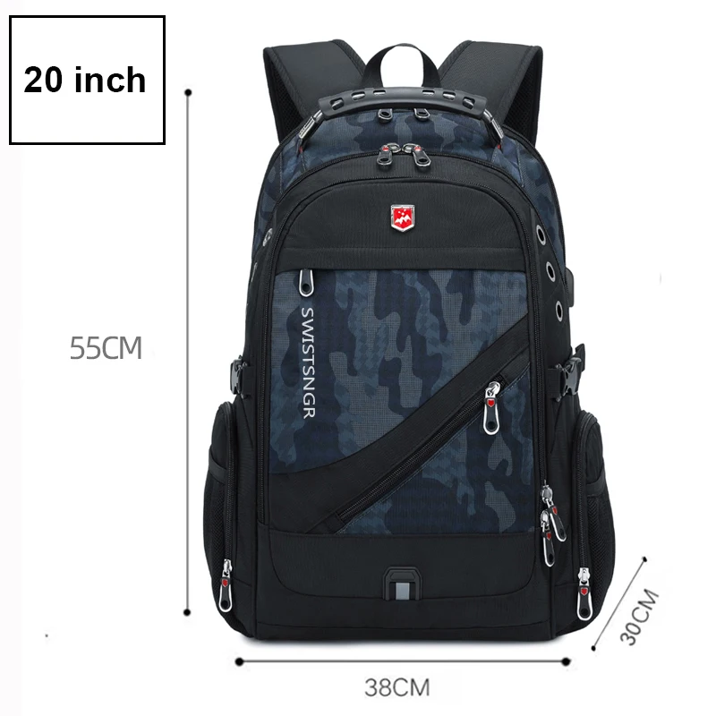 2026 Waterproof 17/20 Inch Laptop Backpack Men Airplane Travel Backpack Women Oxford Rucksack Male School Bag modern Mochila - Image 12