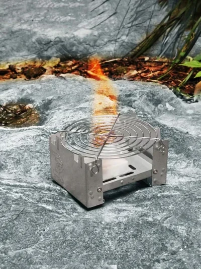 Portable Camping Alcohol Stove Burner Solid Alcohol Fuel Folding Stove Outdoor Mini Spirit Cooking Cookout Picnic BBQ Wax Stove