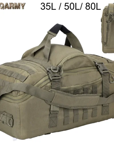 LQARMY 30L 50L 80L Outdoor Mountaineering Bag Molle Tactical Backpack Large Duffel Bag Hiking Camping Travel Bags