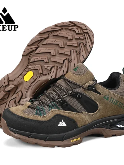 HIKEUP Non-slip Wear Resistant Outdoor Hiking Shoes Breathable Splashproof Climbing Men Sneaker Trekking Tourism Mountain Shoes