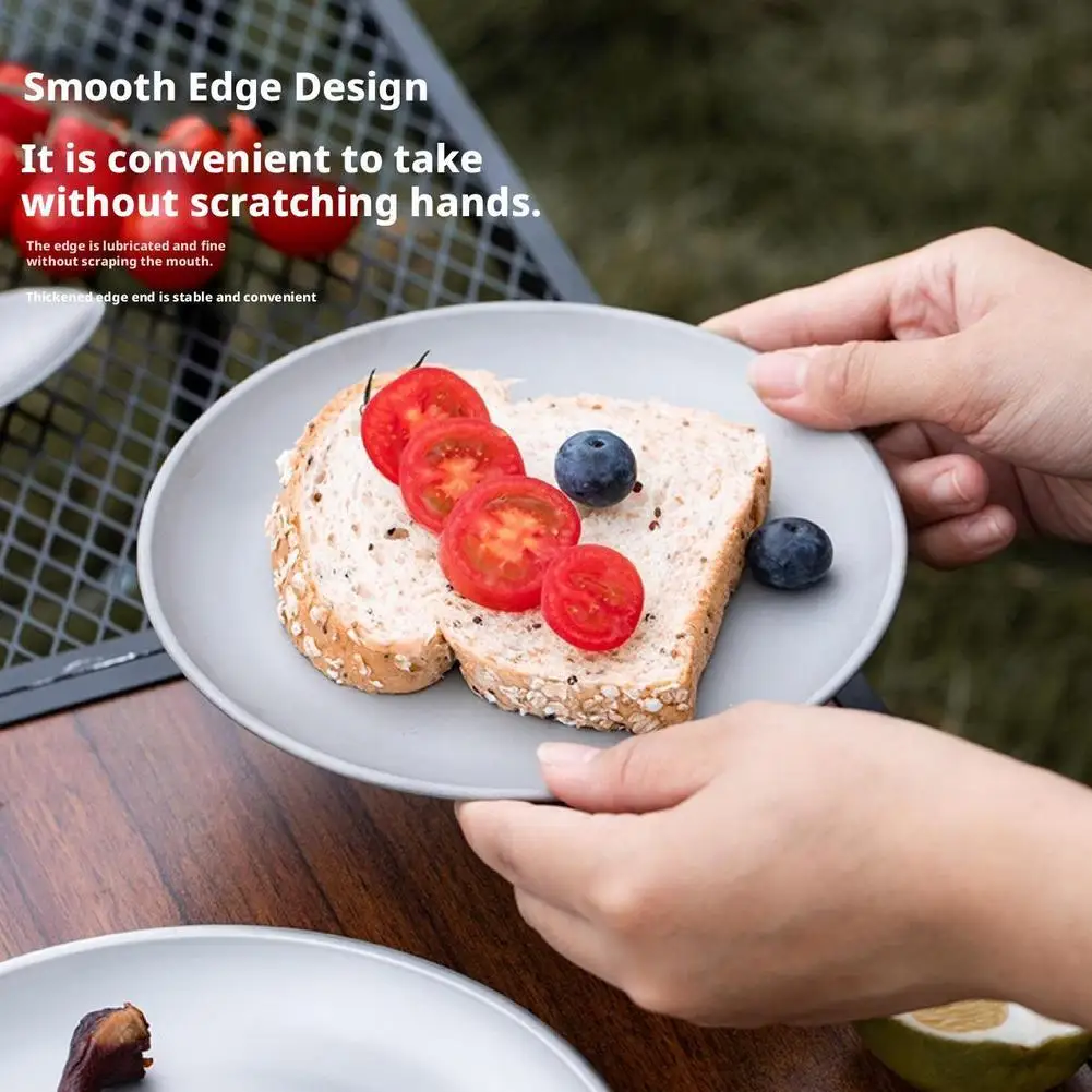 20CM Titanium Camping Plate Multi-Purpose Camping Plate For Barbecue Home Titanium Dinnerware Round Frosted Picnic Gear - Image 5