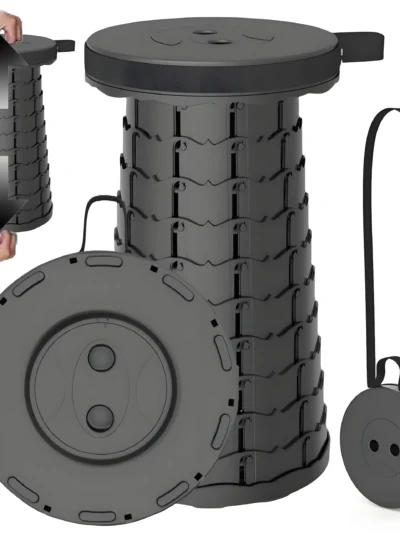 Portable Folding Stool Capacity Compact Camping Seat | Lightweight for Fishing Hiking Outdoor Events Subway Bus Commuting