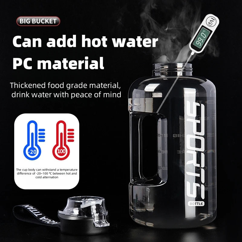 1200ml Large Capacity Sports Water Bottle With Straw Leakproof Plastic Drinking Bottles Outdoor Travel Hiking Gym Jugs BBA Free - Image 4