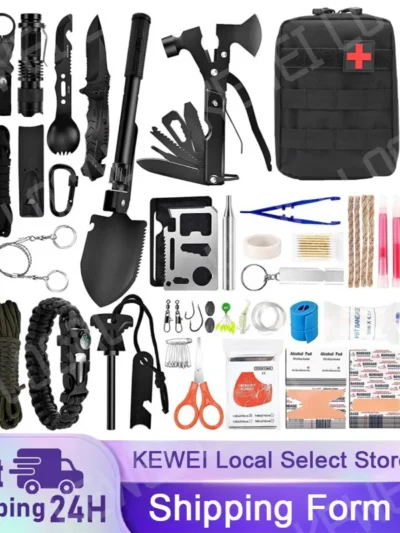 Outdoor Supplies Camping Emergency Equipment Camping Survival Tool Set Multifunctional SelfDefense Supplies First Aid Kits