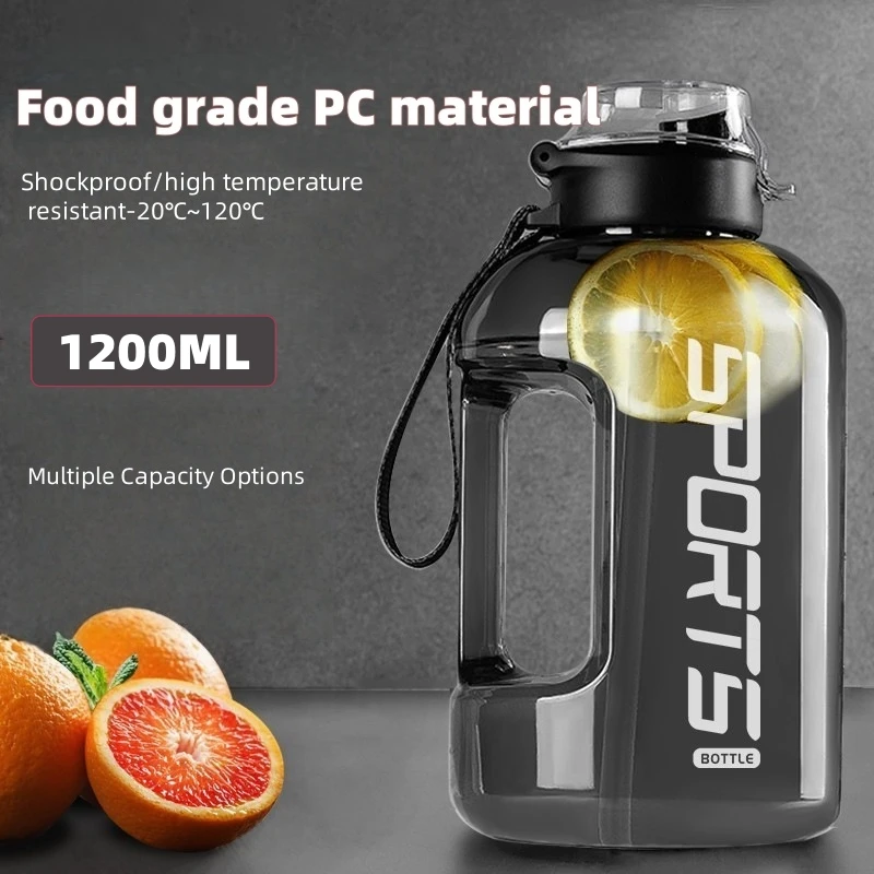 1200ml Large Capacity Sports Water Bottle With Straw Leakproof Plastic Drinking Bottles Outdoor Travel Hiking Gym Jugs BBA Free - Image 2