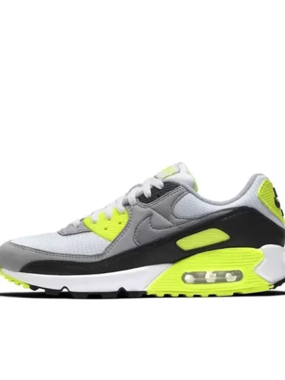 Nike Air Max 90 Women and Men Black Blue and Silver Cushioning Breathable Retro Waffle Shoes Gump Shoes Running Shoes CW6018-001