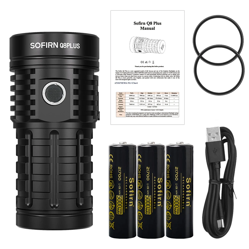 Sofirn Q8 Plus Super Powerful LED Flashlight 16000lm USB C Rechargeable 21700 Anduril 2.0 Torch XHP50B Reverse Charging - Image 7