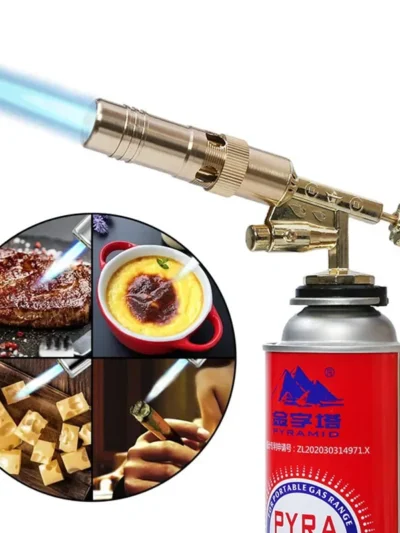 Portable Welding Gas Torch Flame Nozzle Butane Burner Outdoor Camp BBQ Lighter Flamethrower Kitchen Supplies Welding Equipment
