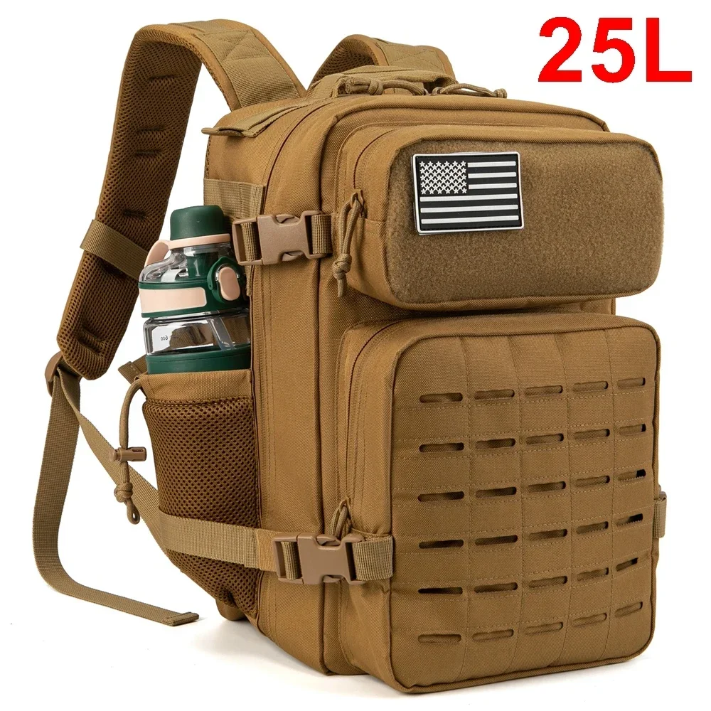 25L Tactical Backpack Outdoor Bag Fitness Backpack MOLLE Backpack Women's/Men's Hiking Survival Backpack Men's Dual Cup Holder - Image 12