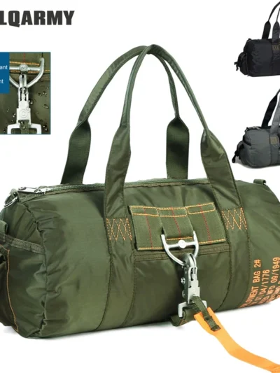 LQARMY Tactical Parachute Sport Duffle Bag 1000D Nylon Outdoor Travel Belt Bag Camping Tactical Crossbody Bag