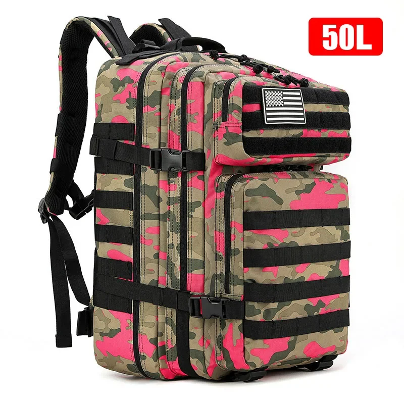 30L/50L Women Men Backpack Sport Trekking Hunting Nylon Rucksack Military Hiking Bag Navy Blue Pink Camouflage Tactical Backpack - Image 25