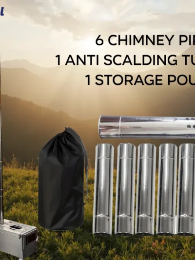 New 6pcs Stainless Steel Stove Pipe Kit Straight Tubes High temperature resistance Wood Stoves, Fireplaces,Outdoor Camping Stove