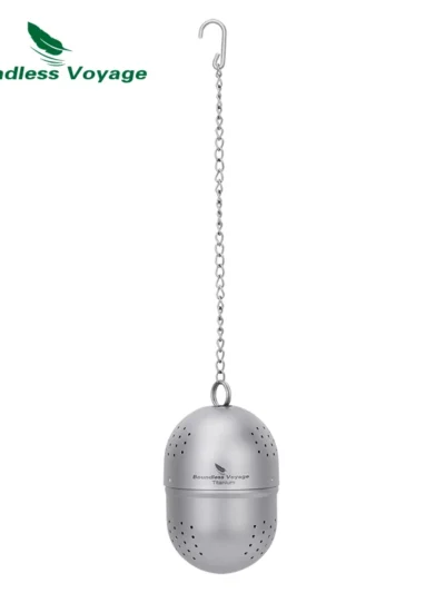 Boundless Voyage Titanium Tea Strainer Infusers Tea Ball with Extended Chain & Hook for Loose Tea, Herbs Ti/3207A