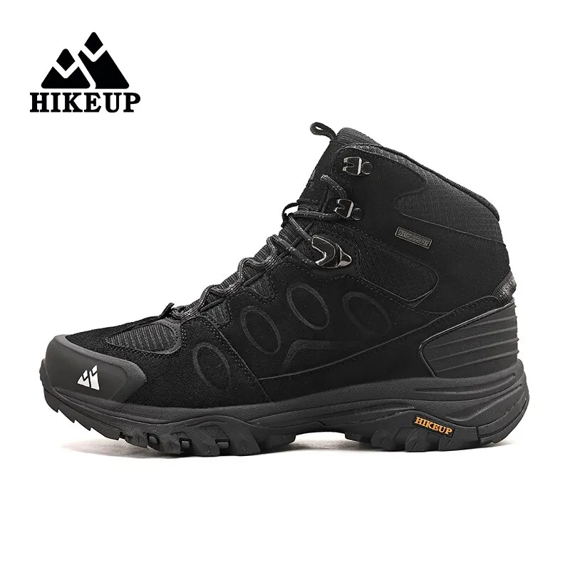 HIKEUP High-Top Men Hiking Boot Winter Outdoor Shoes Lace-Up Non-slip Sports Casual Trekking Boots Man Suede Warm Shoes - Image 2