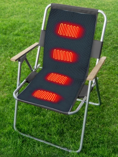 4 Heated Areas Camping Chair Heated Mat USB Electric Blanket 3 Adjustable Temperature Heater Warmer Cushion for Outdoor Travel