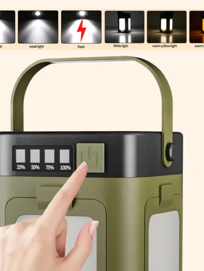 Solar Camping Lantern Foldable Camping Light Waterproof Rechargeable Lantern Portable Flashlight LED Tent Light Emergencise Gear