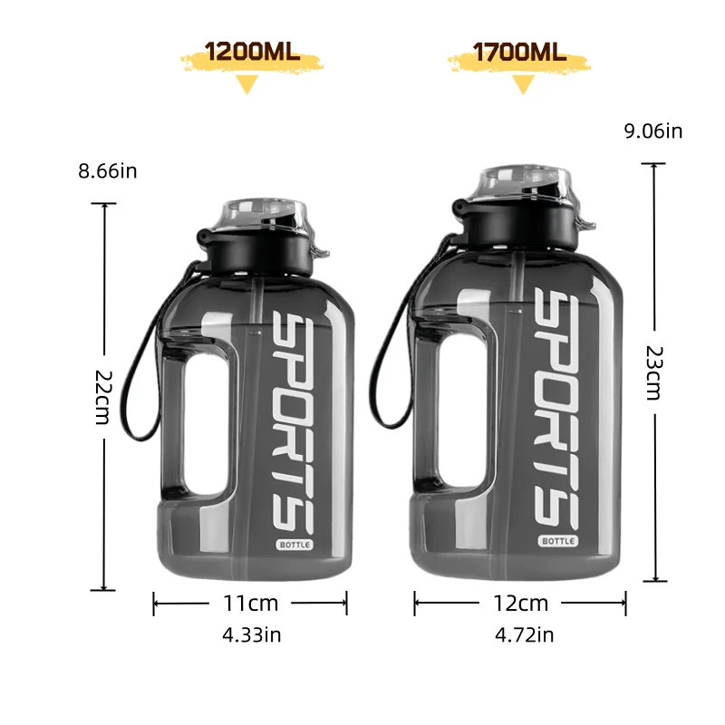 1200ml Large Capacity Sports Water Bottle With Straw Leakproof Plastic Drinking Bottles Outdoor Travel Hiking Gym Jugs BBA Free - Image 6