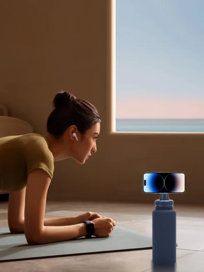 For MagSafe 1000ML Insulated Bottle Water Bottle with Rotating Phone Holder Thermal Water Cup Vacuum Cup for Outdoor Sports