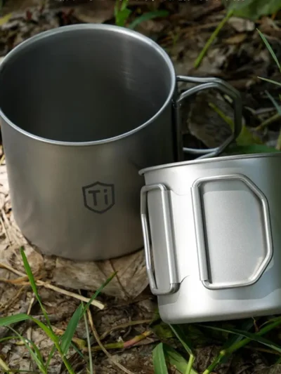 Titanium Purification Water Cup, Anti-Mold Antibacterial Drinking Mug with Lid, for Home Outdoor Beer Coffee Cold Drinks